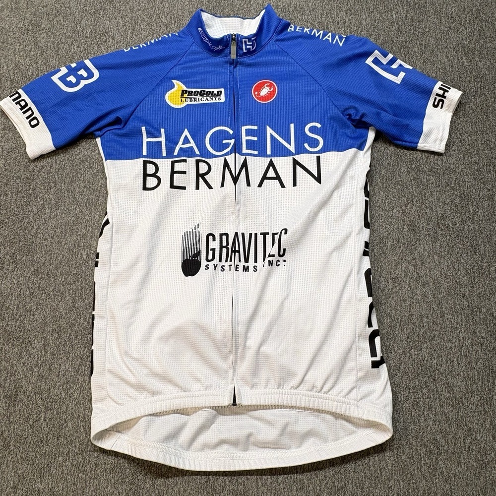 Castelli Hagens Berman Cycling Jersey Men M Full Zip Road Bike Gravitec Systems